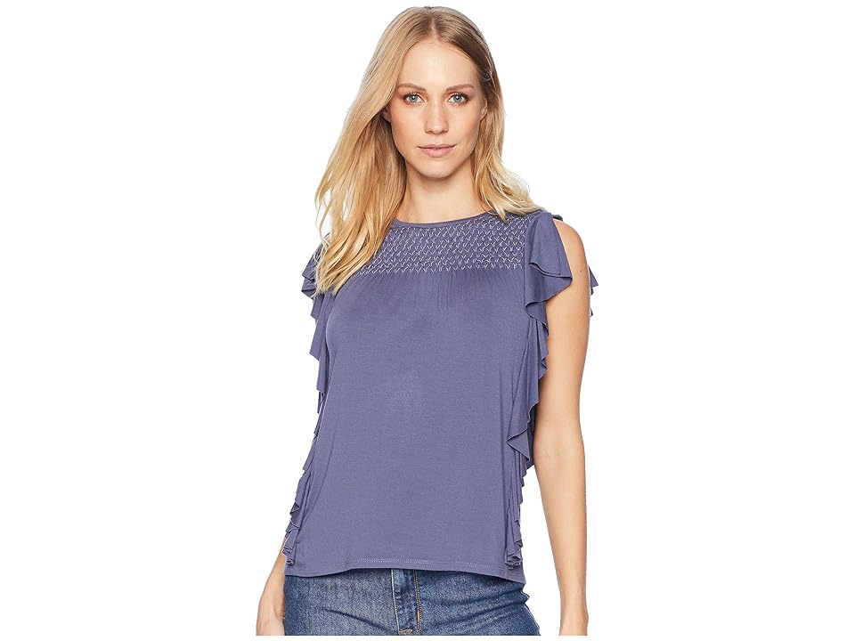 

Frye Sleeveless Knit Smock Neck Top (Night Shadow Blue) Women's Clothing