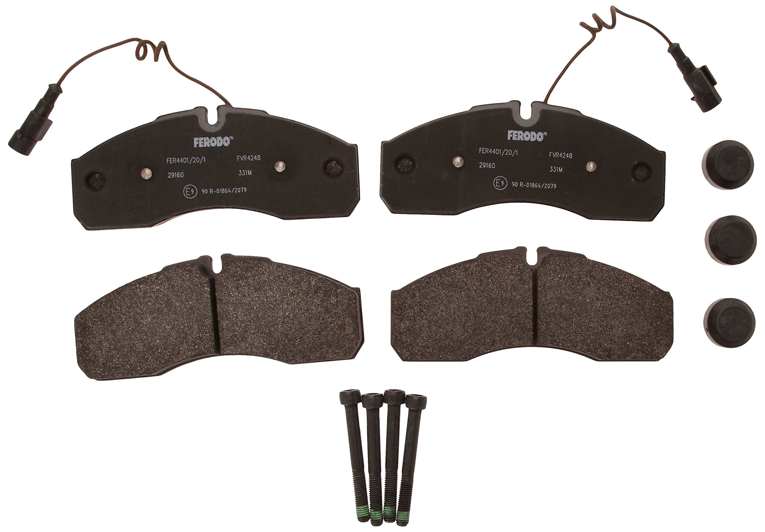 FERODO Juego de pastillas de freno para Coche Delantero con contacto avisador de desgaste con accesorios FVR4248 Juego de pastillas de freno Compatible con NISSAN Cabstar F24M, F24W, RENAULT TRUCKS