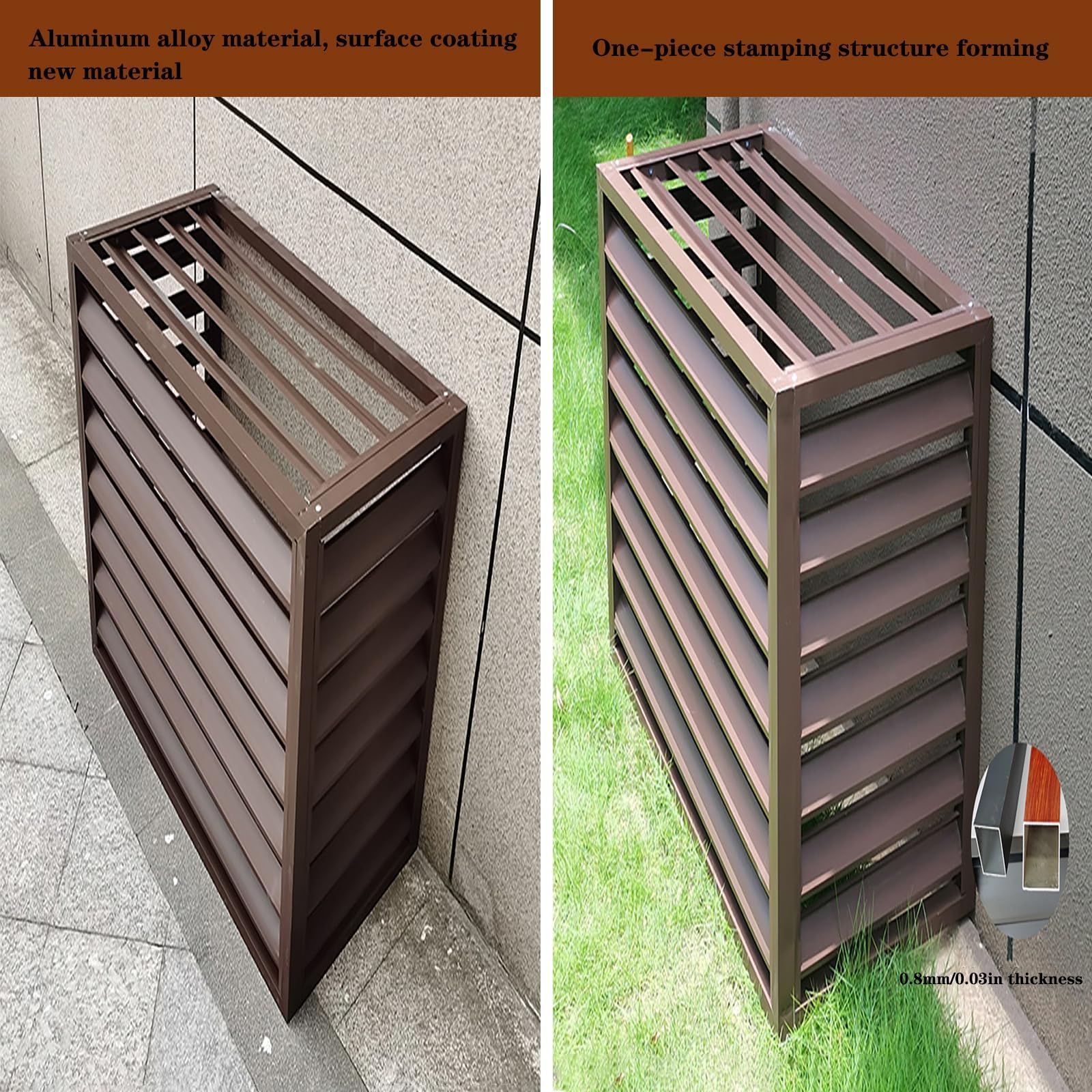 Amazon.co.jp: アルミエアコンとヒートポンプカバー、室外機用分割