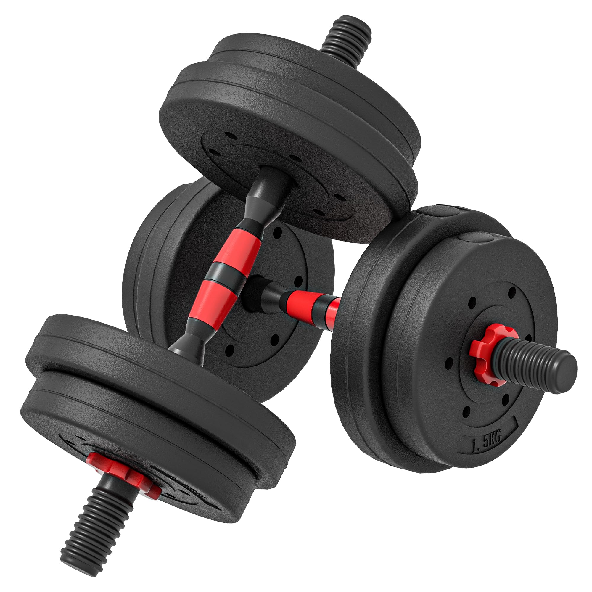 HOMCOM 2-in-1 Adjustable Barbell Dumbbells Weight Set - 15kg