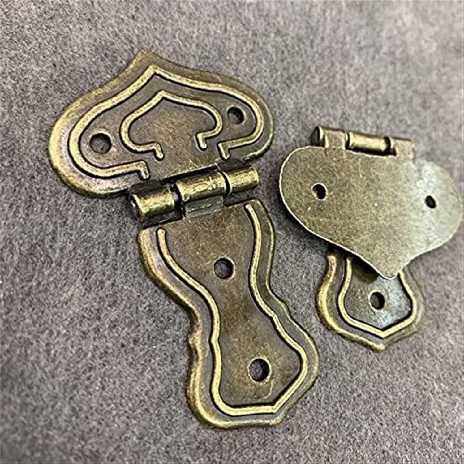 Retro Door Hinges, self locking folding hinges ,Butt Hinges,Door Hinge Hardware, Door Hinge 2 Pcs Door Hinges Antique Bronze Cabinet Drawer Jewelry Wood Box DIY Decorate Hinge Furniture Connectors wit