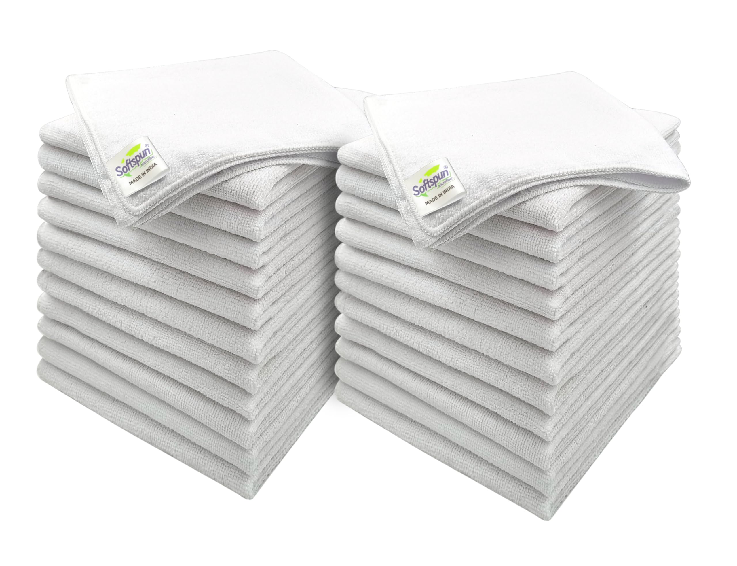 SOFTSPUN Microfiber Cleaning Cloths, 24pcs 40x40cms 220 GSM White! Highly Absorbent, Lint and Streak Free, Multi -Purpose Wash Cloth for Kitchen, Car, Window, Stainless Steel, Silverware.… (B0D9HHGMLH) Amazon Price History, Amazon Price Tracker