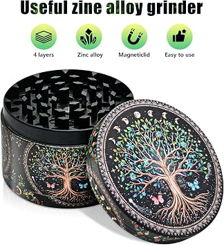 Metal Grinder 63MM Crusher 40 Grinding Teeth Cool Grinder 4 Layers
