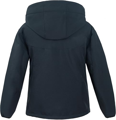 Miniatura 20 de M2C Chaqueta cortavientos con capucha y forro polar para niños y niñas Rosa,Azul ártico,Negro -,Azul,Rosado,Rosa