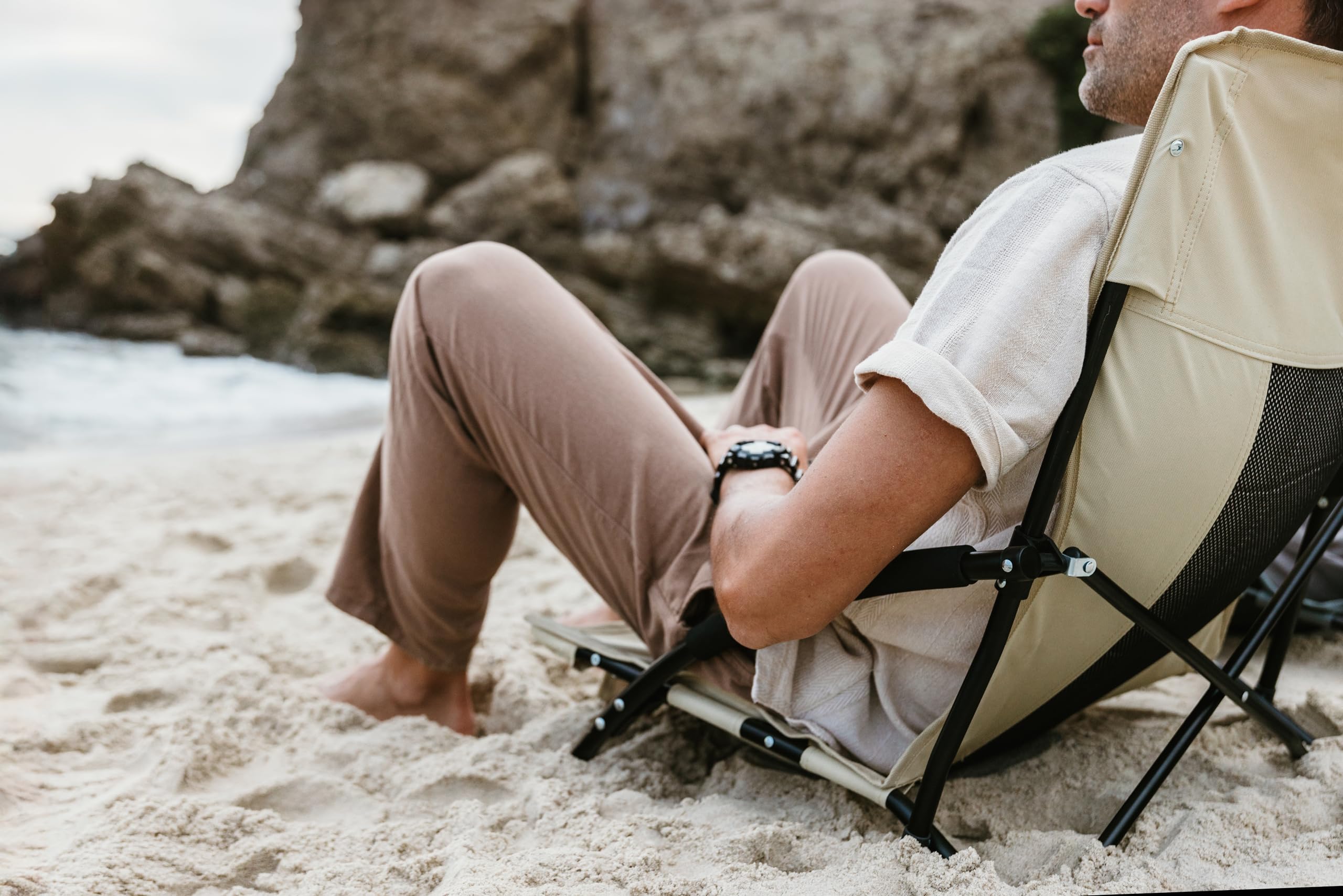 VirtuFit Chaise de plage pliable - Beige