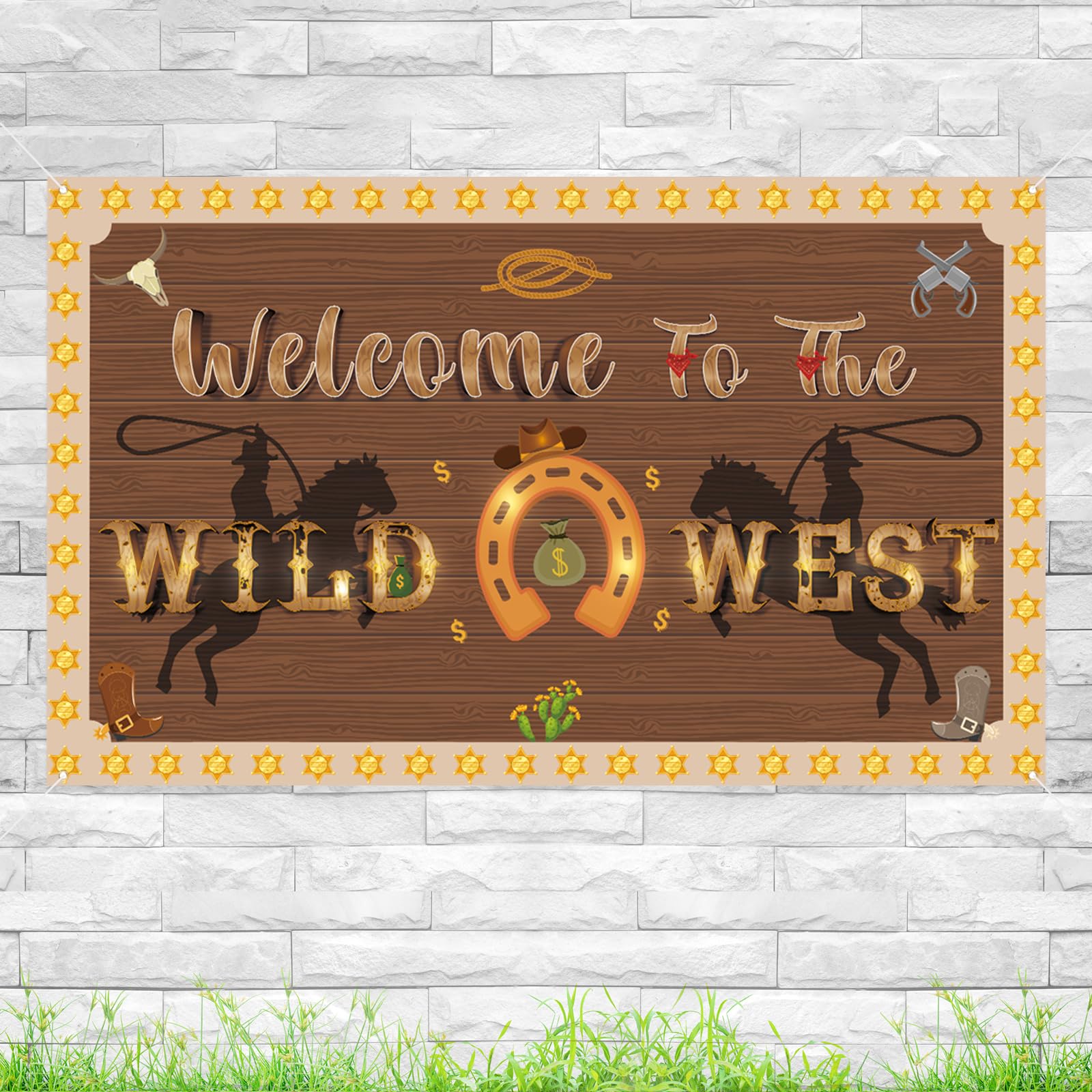 Amazon.com: Kimini-Ki Brown Welcome to the Wild West Banner