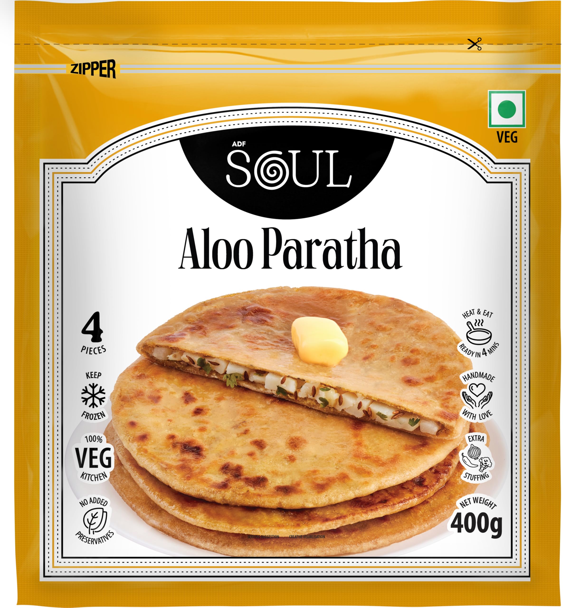 Adf Soul Aloo Paratha,400 gm-image-35