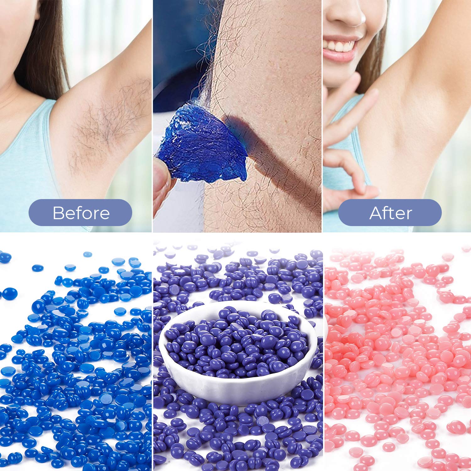 Wax Beads for Hair Removal, Wax Beads for Sensitive Skin, Painless