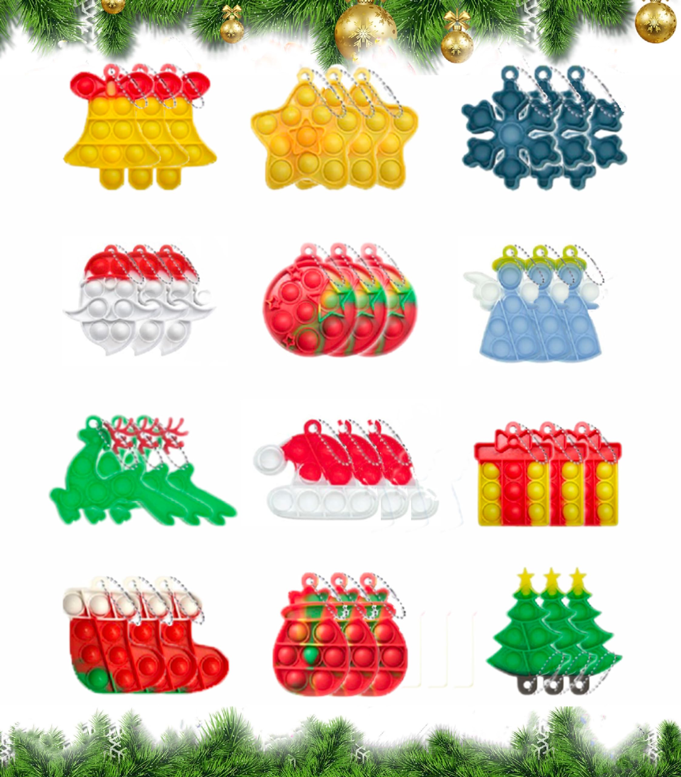 Antyd 30 Pcs Mini Ice Cream pop Keychain Bubble Squeeze Sensory Fidget Toys, Anxiety Stress Reliever Hand Toys, Holiday Idea Gifts for Kids Adults