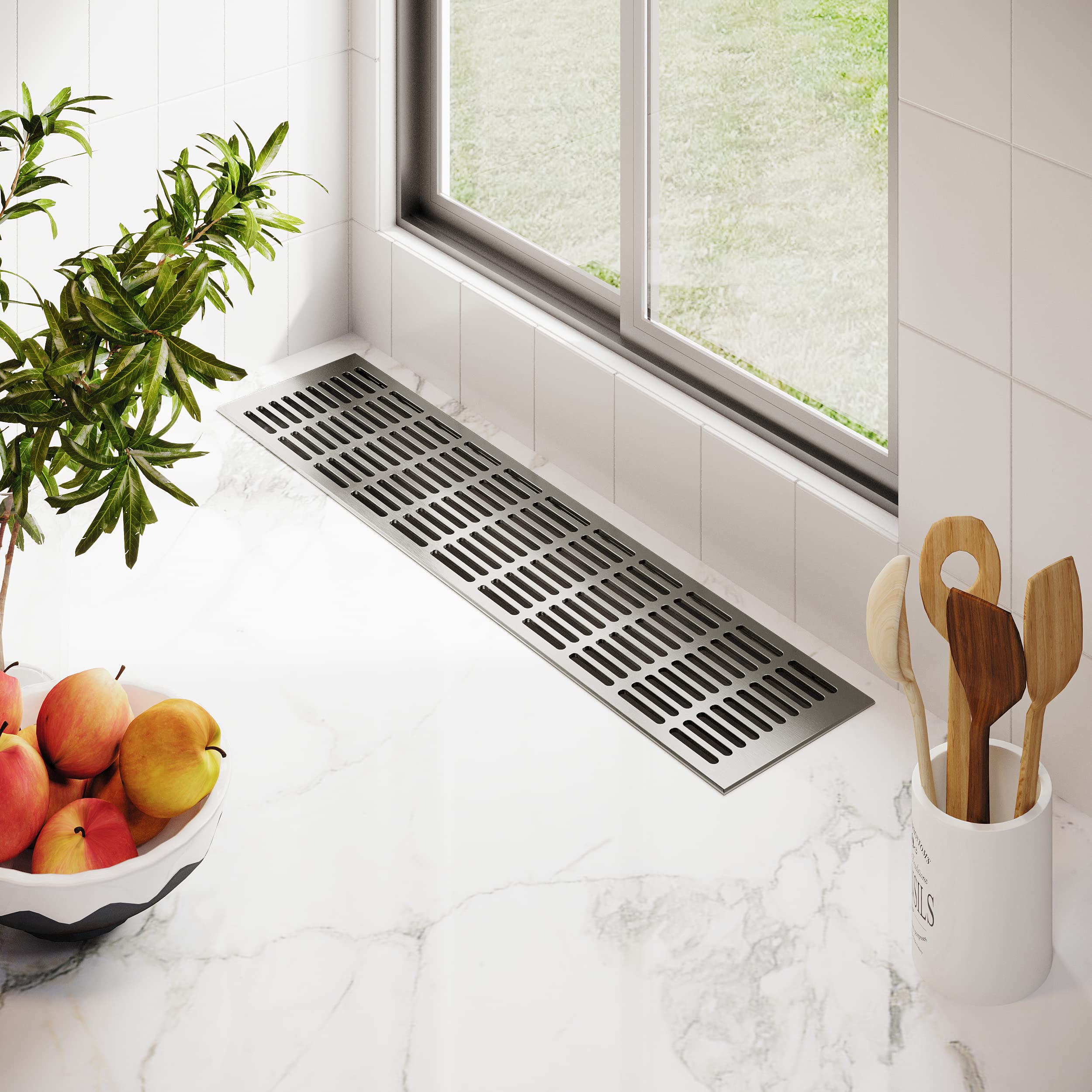 MS Beschläge ® Aluminium Ventilation Grille Plate Heating Cover 130 mm x 200 mm Various Colours (Anodised Stainless Steel - E6C31) - Image 2