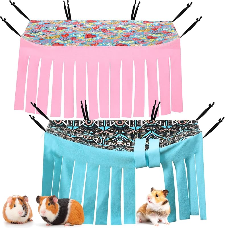 Cama suspensa e esconderijo para pequenos animais Shappy com ganchos metálicos, 2 unidades