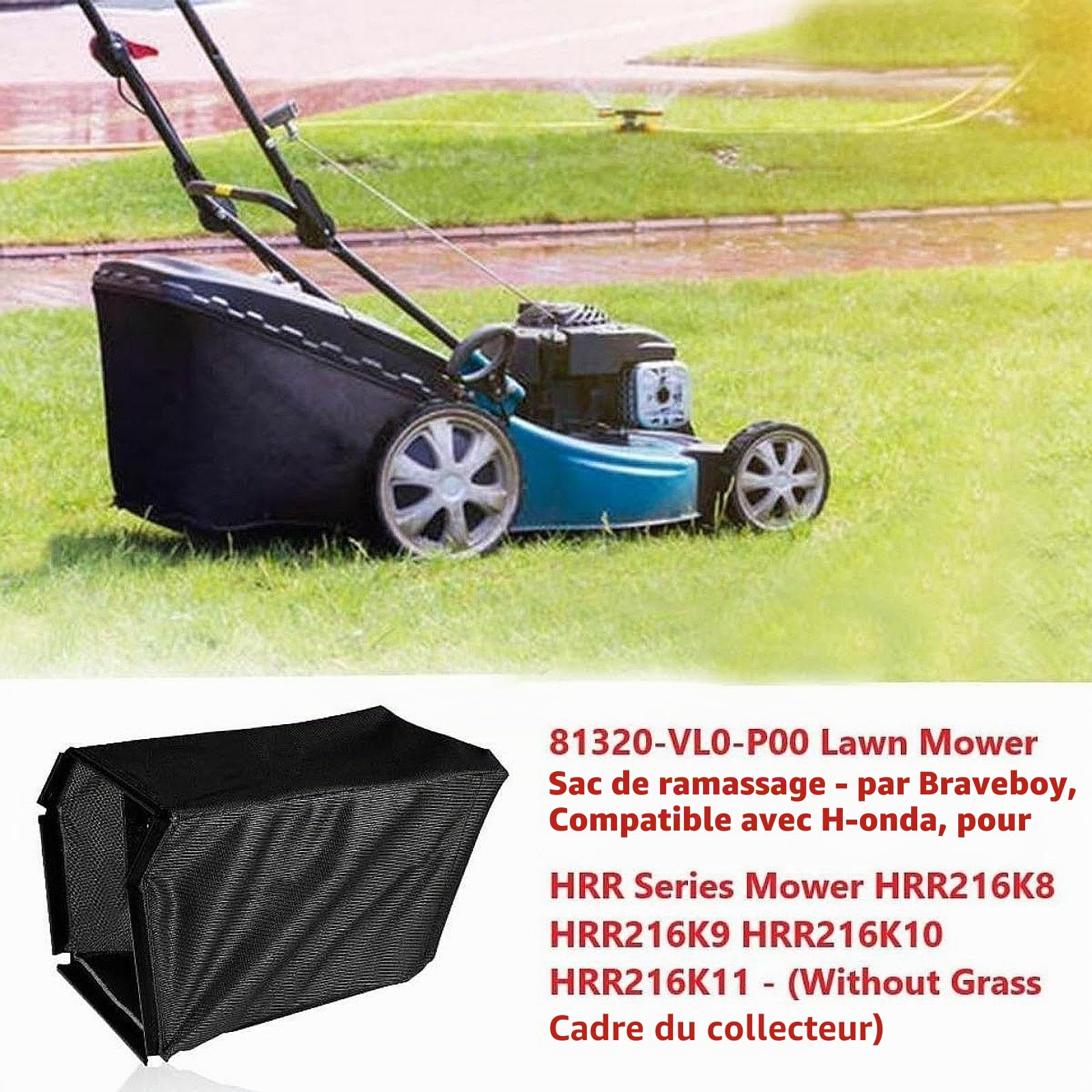 Sharplace Accessoires pour Sac à Herbe pour Tondeuse à Gazon 81320-vl0-p00, bac de ramassage d'herbe Facile à Installer pour terrasse arrière, Hrj196 et