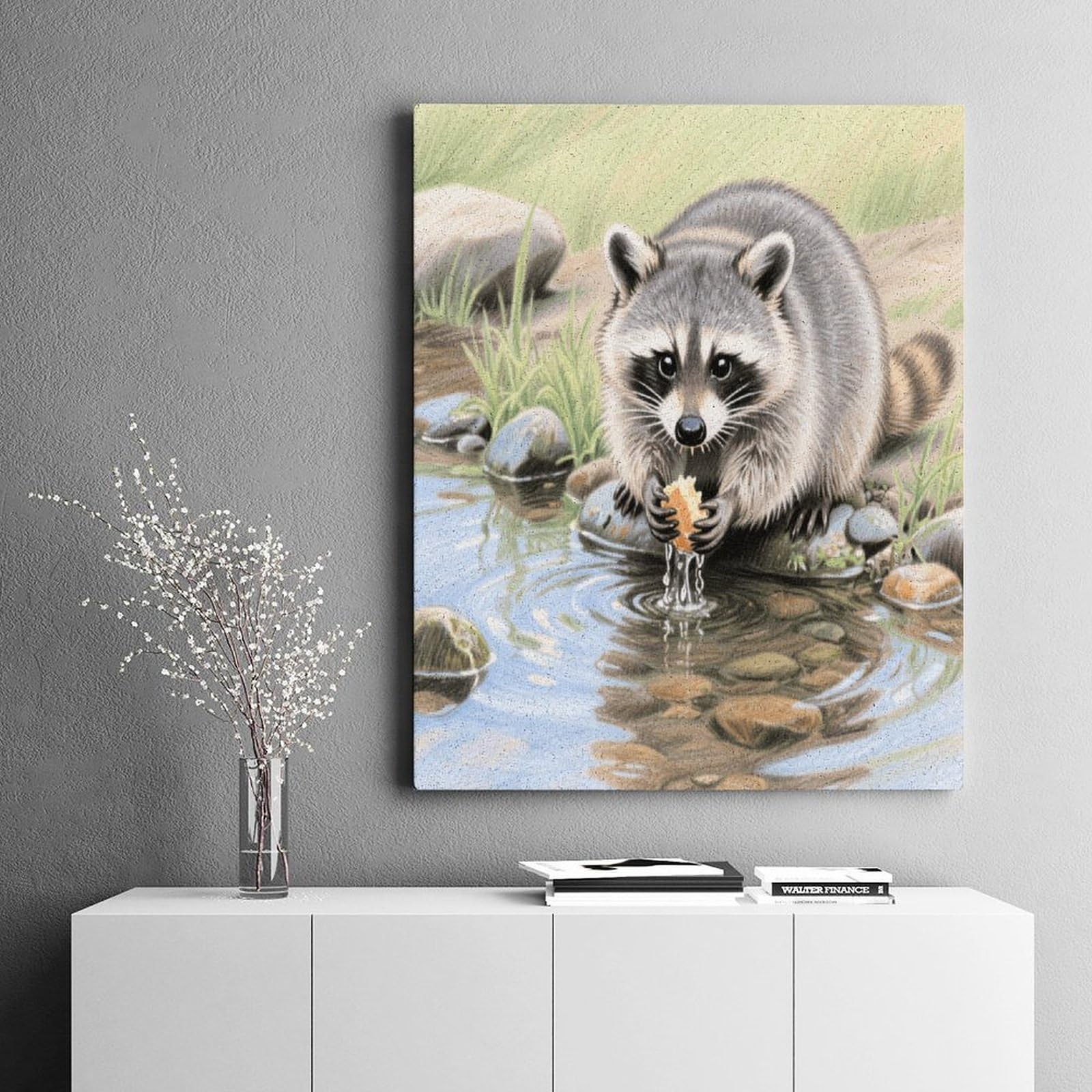 KOAYUBFC Waschbär-Waschmittel, Malen nach Zahlen, Set für Erwachsene, Anfänger, Erwachsene, Malen nach Zahlen, Kits auf Leinwand, DIY-Acryl-Ölfarben, Malerei mit Pinseln für Geschenk, Heimdekoration