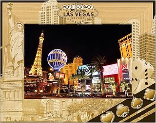 Welcome to Fabulous Las Vegas Nevada Laser Engraved Wood Picture Frame Landscape (5 x 7)