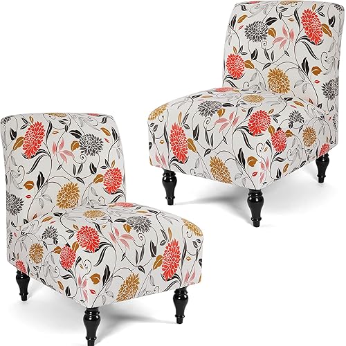 Liykimt Armless Accent Chair Cover Slipcover,Slipper Chair Cover Super Fit Stretch Spandex Removable Washable for Armless Chair Furniture Protector Covers for Living Dining Room Hotel