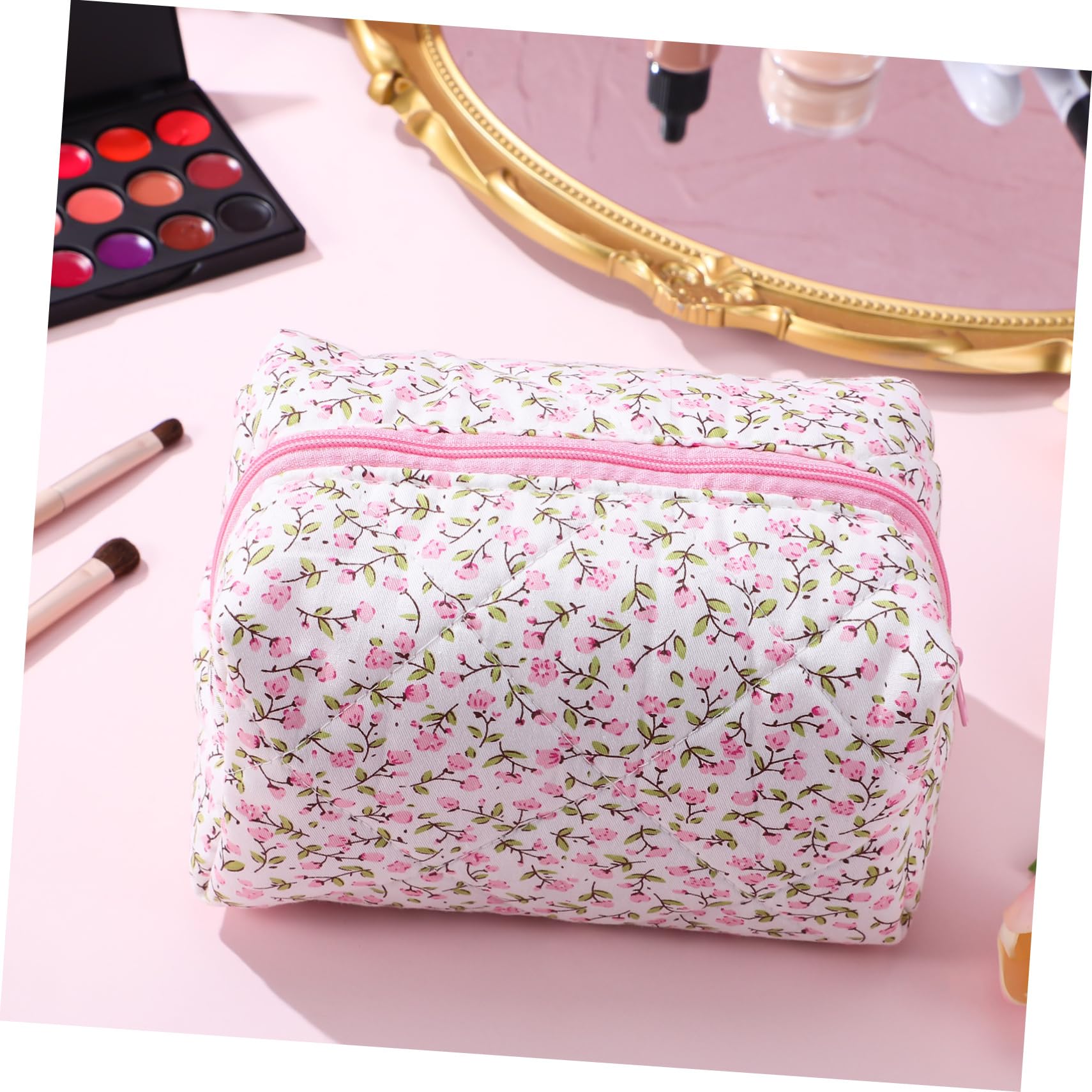 SOIMISS 5piezas Bolsa De Maquillaje Floral Organizador De Cosméticos Portátil para Viaje Cierre Seguro y Diseño Elegante para Accesorios y Menstruales