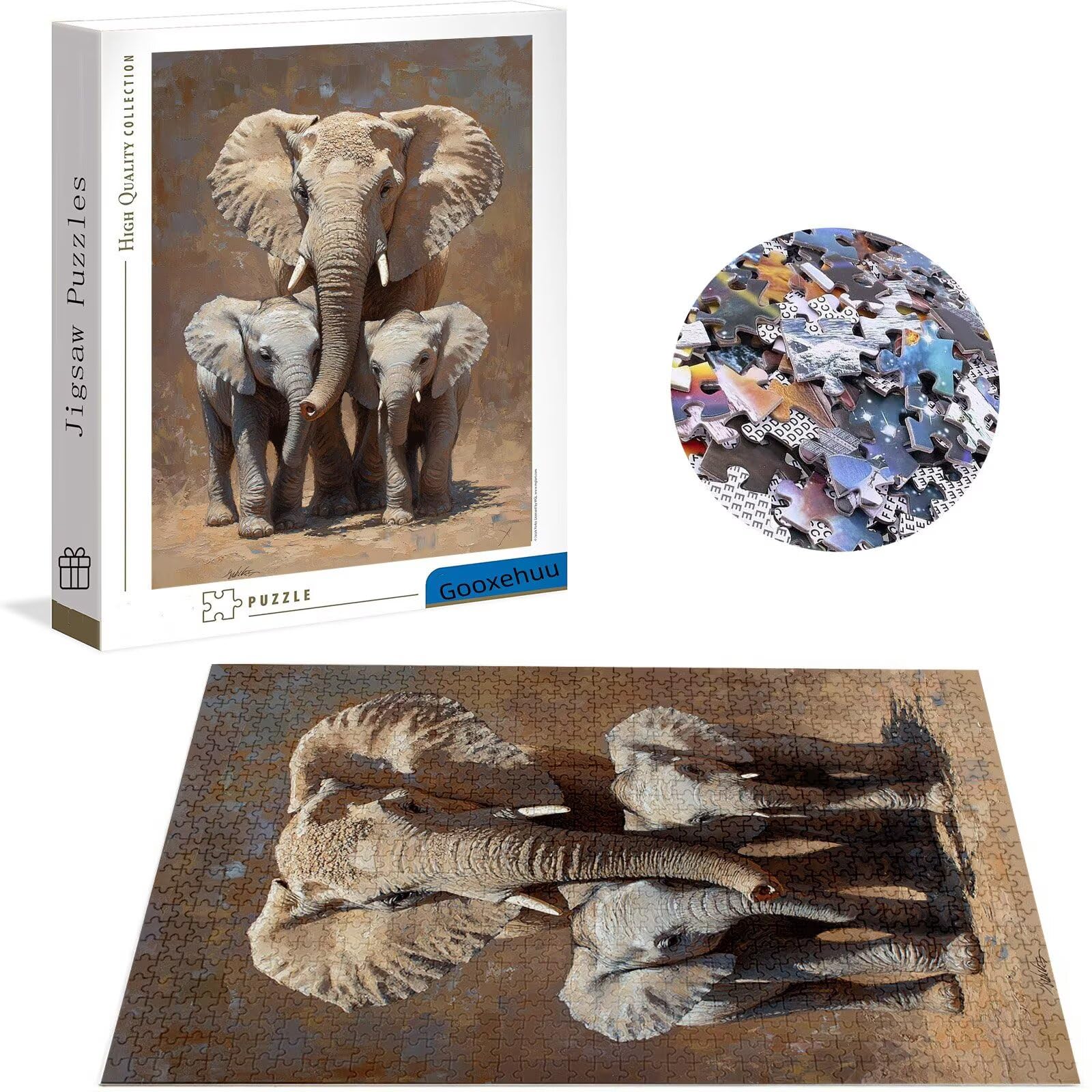 Puzzle 4000 elementów, słoń, puzzle dla dorosłych, drewniane puzzle, klasyczne puzzle dla dorosłych i dzieci, sprytne puzzle drewniana Jigsaw, gra zręcznościowa dla całej rodziny, g-598