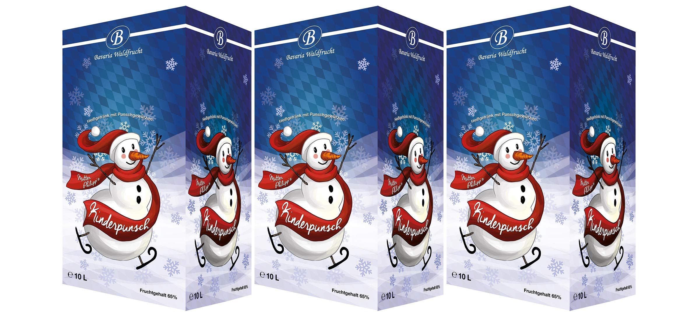Bielmeier Bayernwald Hitzkopf Kinderpunsch Fruchtpunsch alkoholfrei 3x10 Liter Bag-in-Box