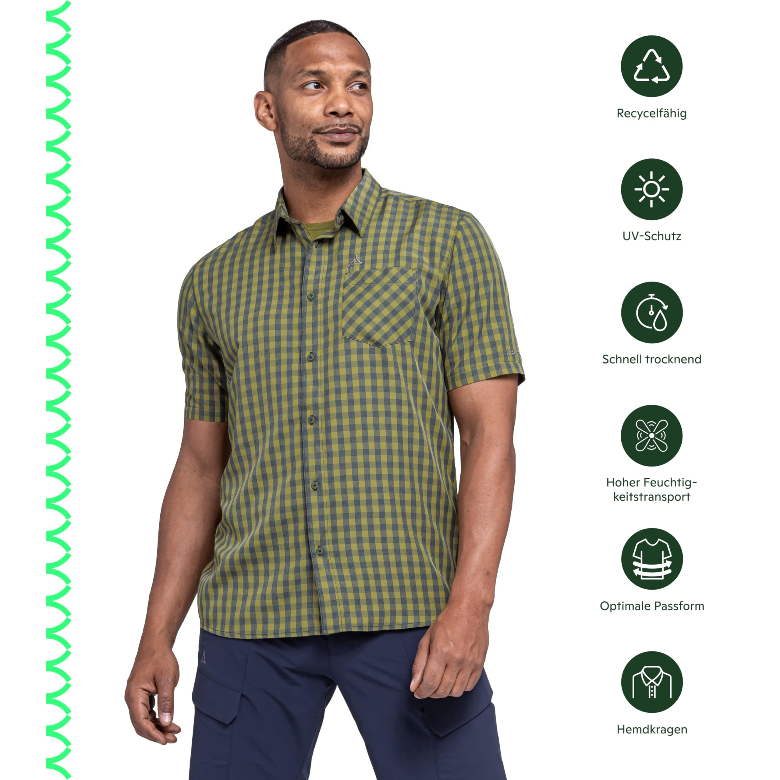 Schöffel Herren CIRC Shirt Style Dalfoss MNS, kreislauffähiges Kurzarm Hemd, nachhaltiges Wandershirt mit Sonnenschutz, schnell trocknend