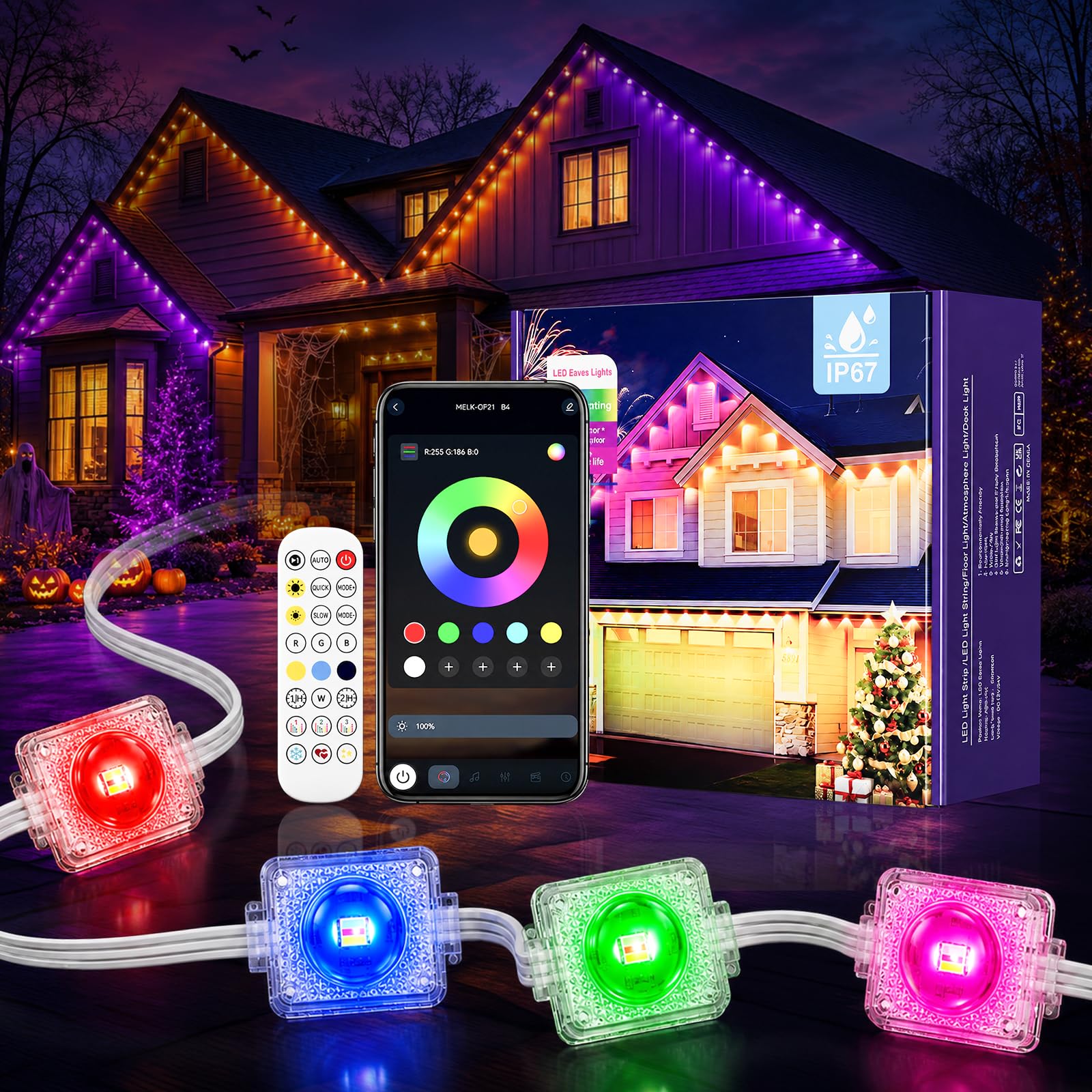 Photo 1 of PanAdventure 100FT Smart RGB String Lights