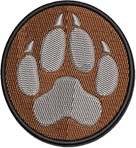 Amazon.com: Wolf Coyote Paw Print Multi-Color Embroidered Iron-On Patch ...