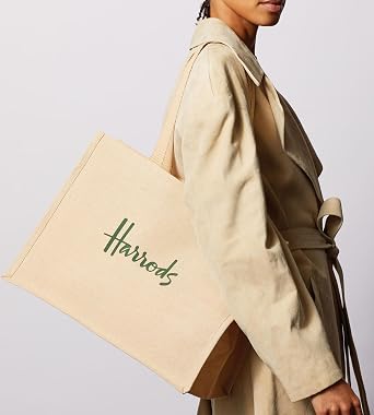 HARRODS Jute Shopper Bag, Beige