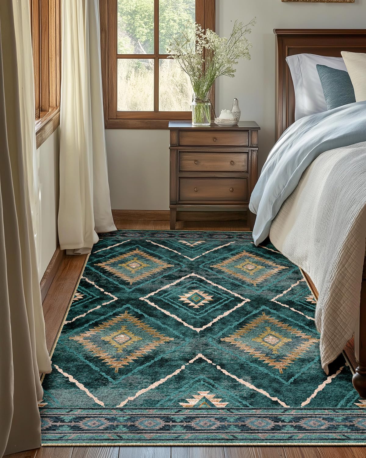 DEFYNEE Machine Washable Rugs Living Room 120x180 cm, Kitchen Rugs Non Slip Washable - Image 3