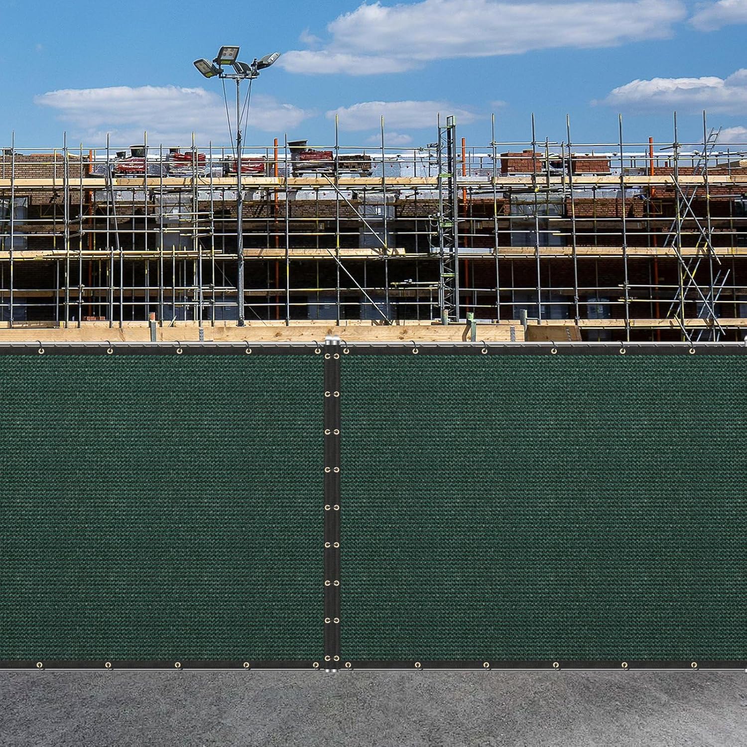 Buzzbazaar 8' x 50' Green Heavy Duty Privacy Fence Screen - Commercial Grade Shade Cover with Brass Grommets, Outdoor Wind Block & Yard Barrier, Customizable Size