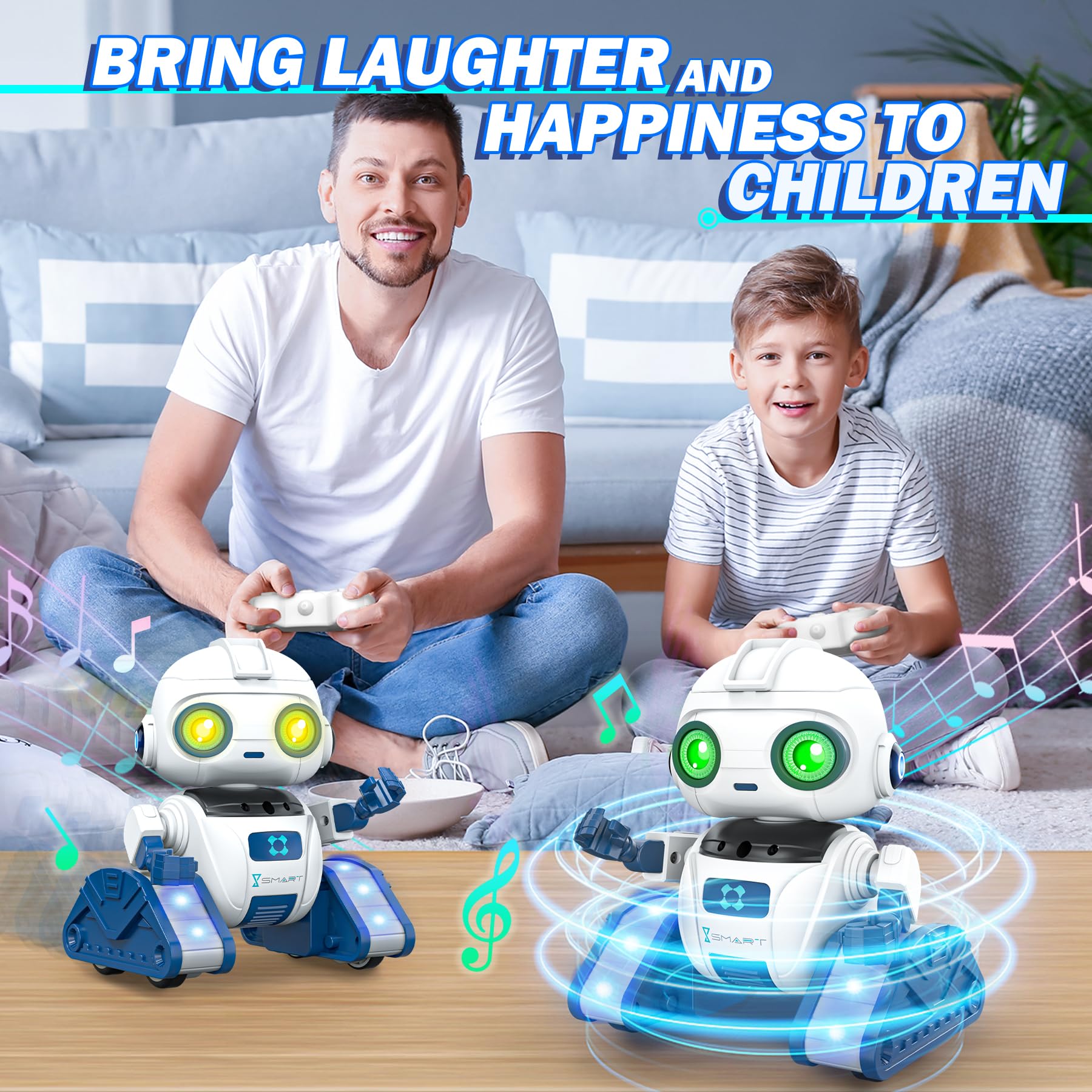 Ophy Robot Bambini, Funzione di Proiezione Innovativa, Robot Telecomandato con Controllo Gestuale, Occhi a LED, Musica, Robots Halloween Giocattoli per bambini e bambine di 3 4 5 6 7 8 9 10 11 12 anni
