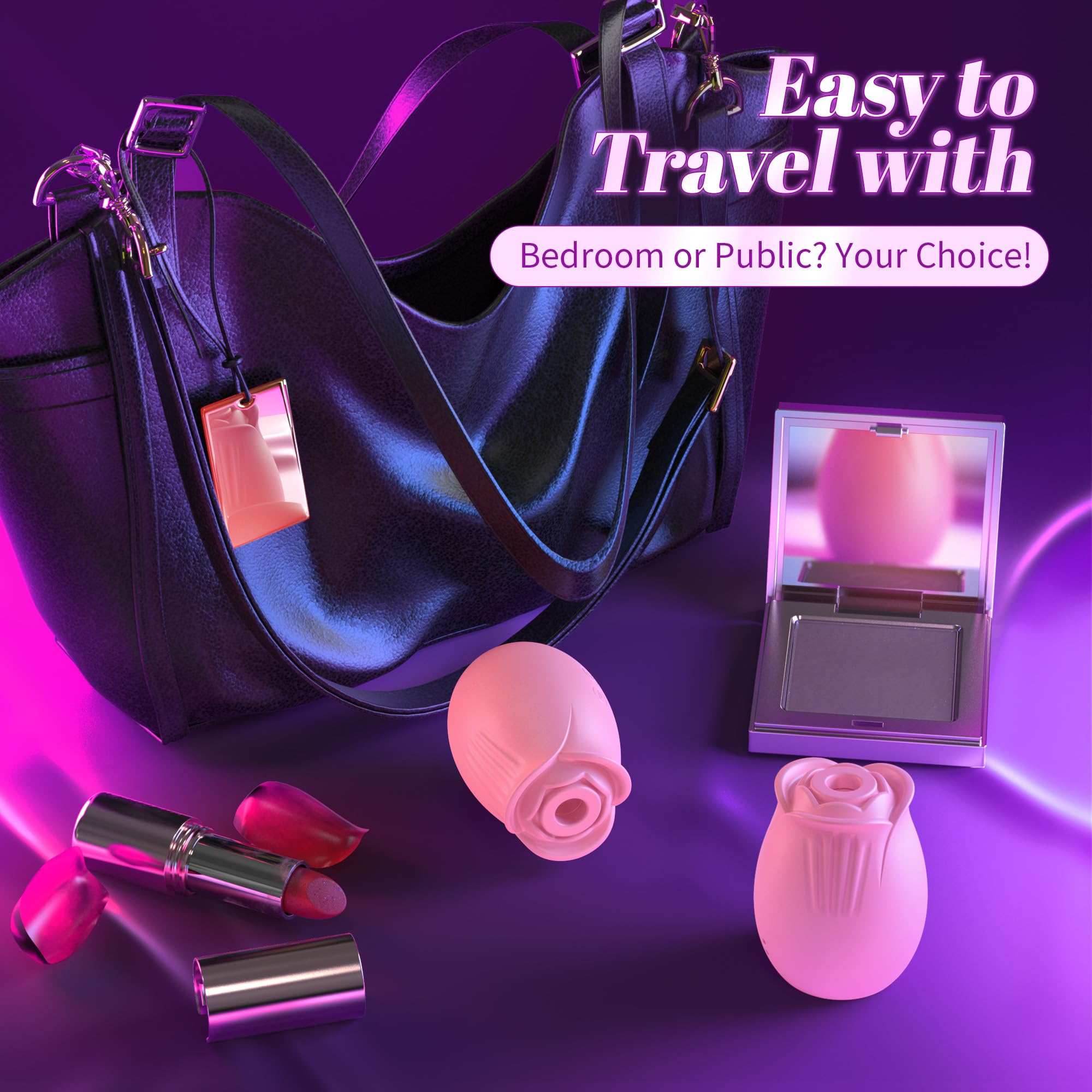 Rose Sex Toy Dildo Vibrator - Rose Toy Adult Toys Sucking Vibrator Nipple Sucker (): Light Pink