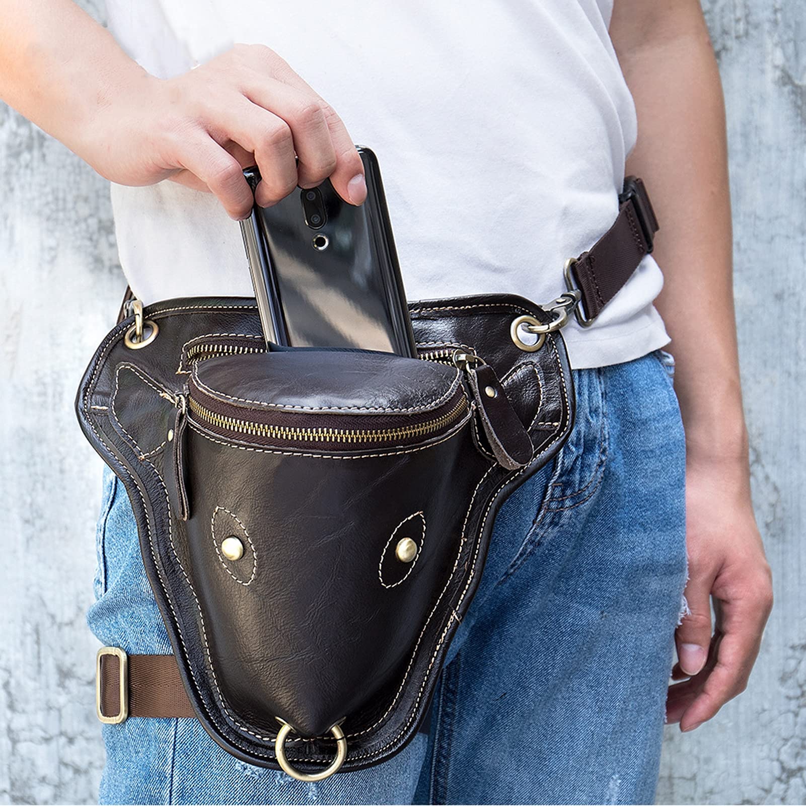 Bolso Bandolera Bandolera Para Motorista Bolsos De Cintura Amazon