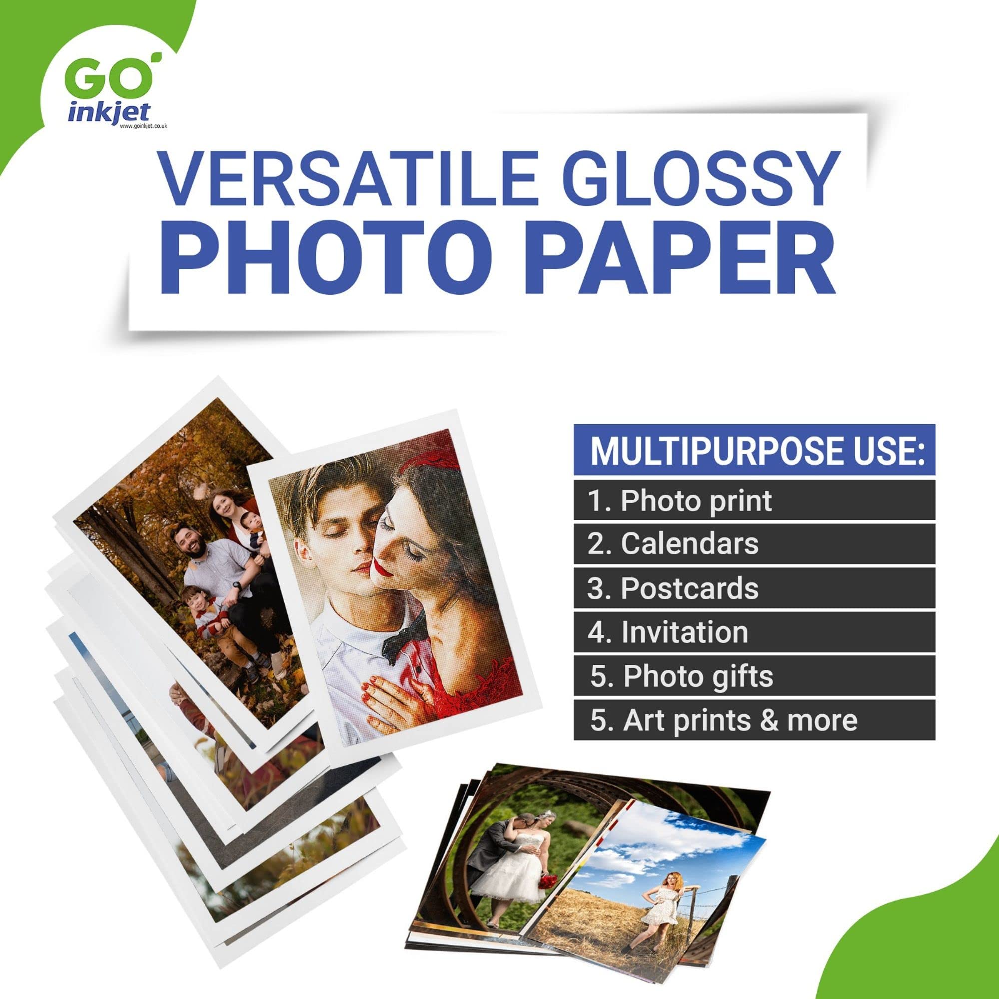 Go Inkjet Photo Paper 6x4 inch 10x15 cm Glossy 100 Sheets, 240 GSM for HP Canon Epson Inkjet Printers to Print Photographs - Image 3