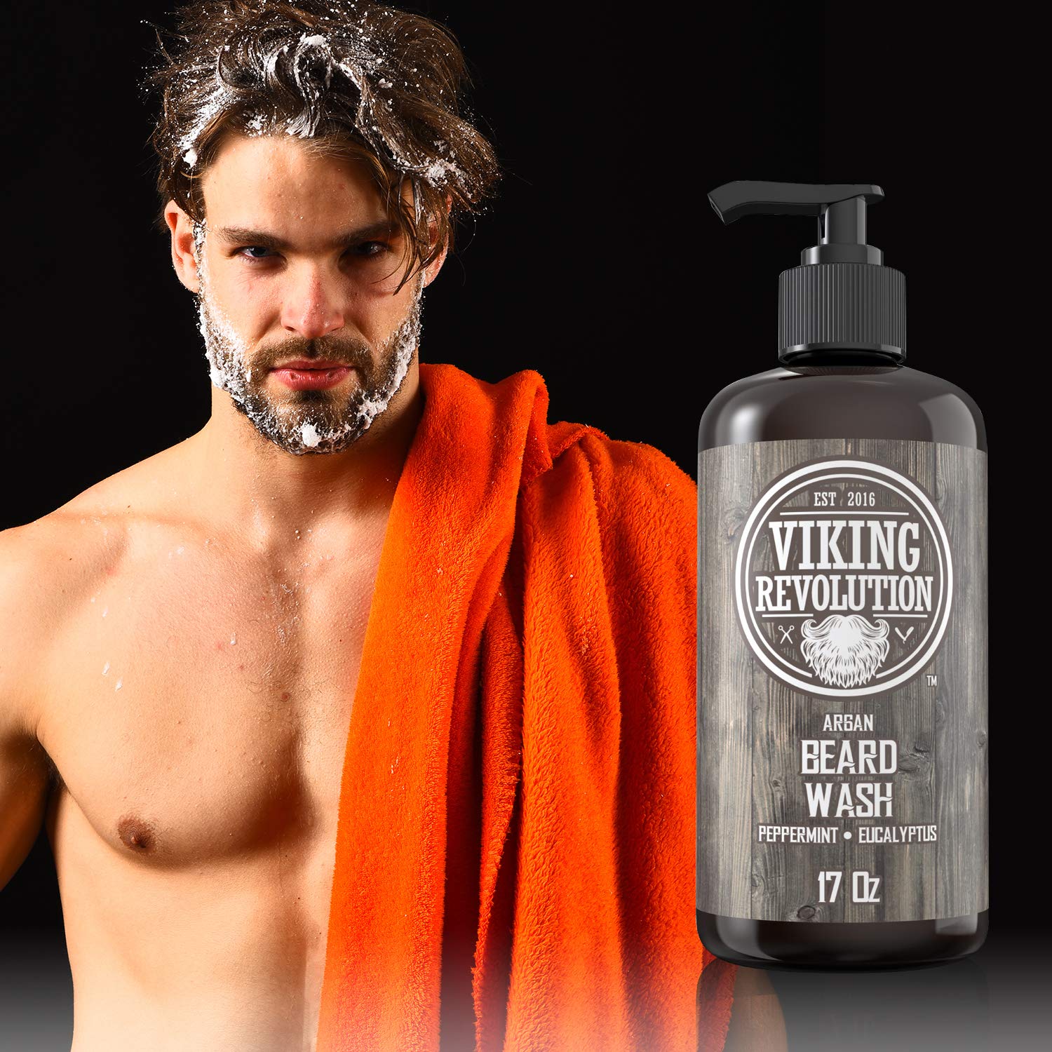 Viking Revolution, Beard Shampoo, Natural Beard Wash With Argan & Jojoba Oils, Softens & Strengthens - Image 3