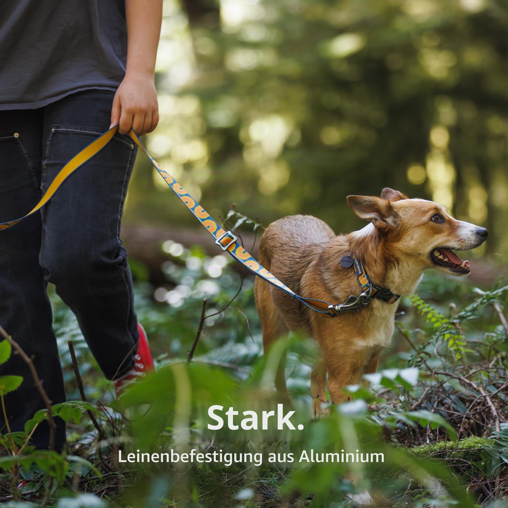 RUFFWEAR Crag Hundehalsband, mittelgroßes Hundehalsband mit Aluminium-V-Ring, verstellbare Länge, Haustier-Hundehalsband, bequem, weiches Halsband, Premium-Tierhalsband mit Befestigungsring für