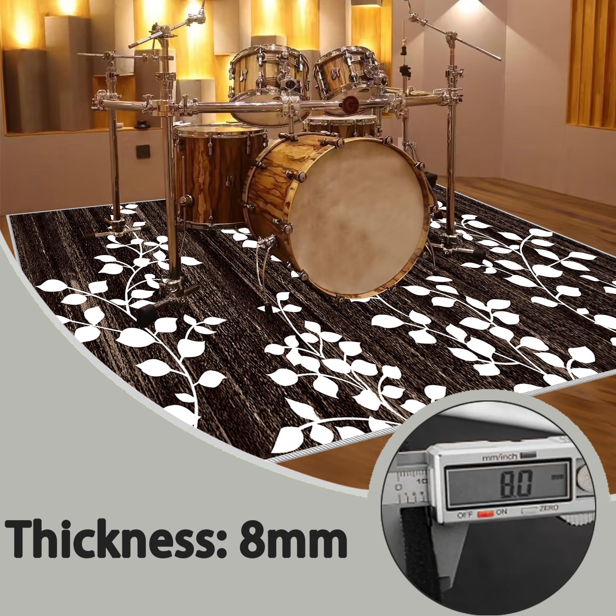 Tappeti per Batteria Tappetino per Batteria Acustica Tappeto A Tamburo Tappeto Drum Tappetino Antiscivolo Insonorizzato Elettroniche Rullante Acustica Snare Strumenti Musicali Coperta 210 x 180 cm
