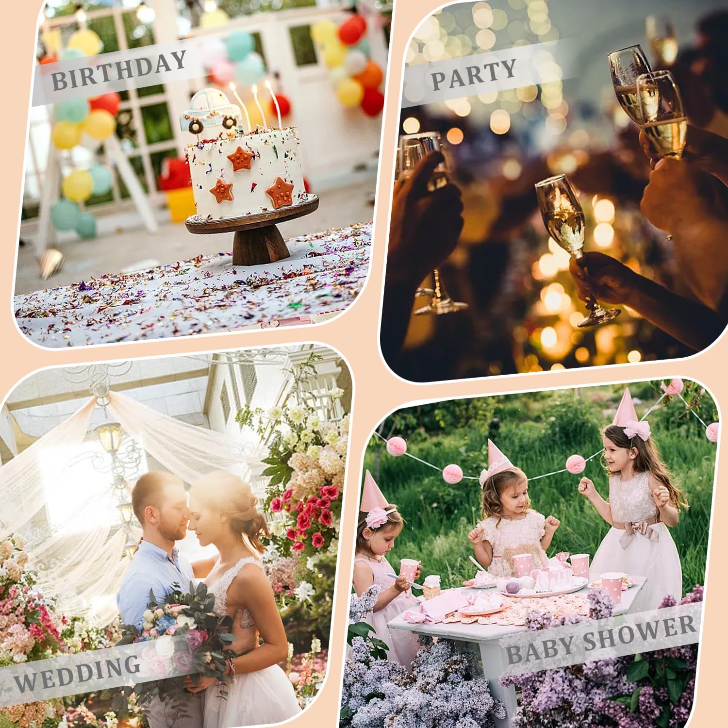 Taeku Wedding Arch Draping Fabric – 30" x 20FT Sheer Chiffon Backdrop Curtain for Ceremony, Bridal Shower, Party or Outdoor Decor – Soft Flowing Fabric for Arches Aisles (White+White)