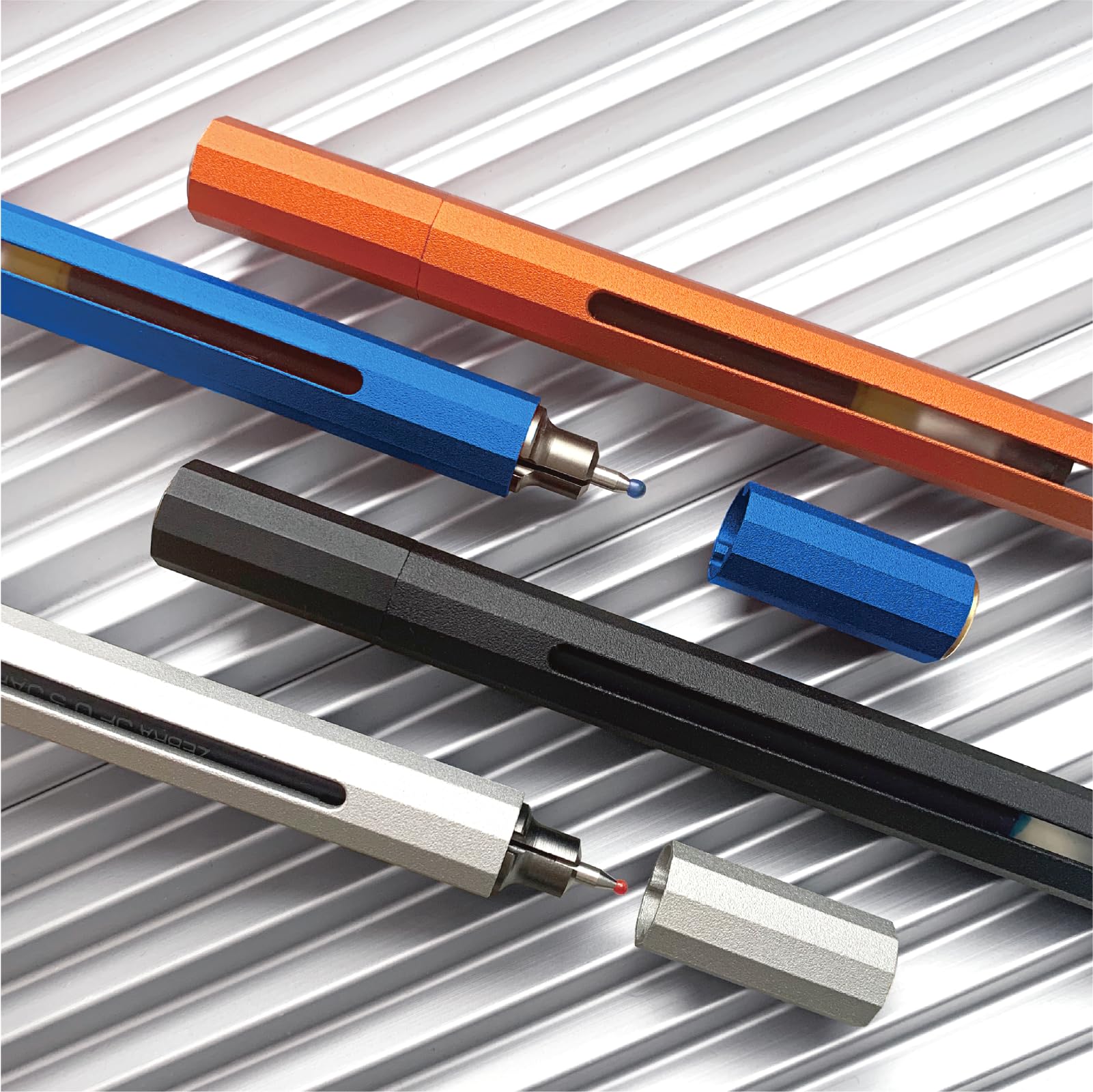 C Mini Durable Aluminum Alloy EDC Pen Compatible with 100 Refills - Ballpoint Rollerball Gel Auto-Adjusting Refillable Pen — view 8