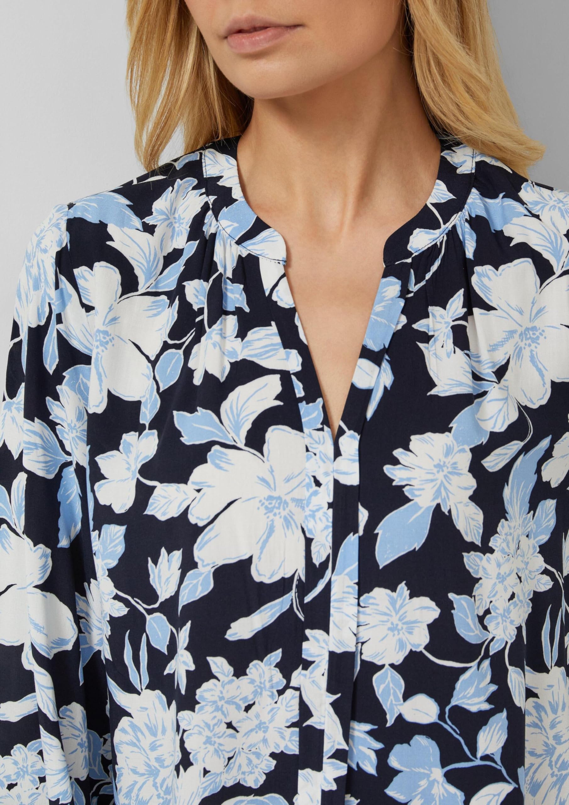 s.Oliver Damen 2174662 Bluse Langarm mit Allover Muster (1er Pack)