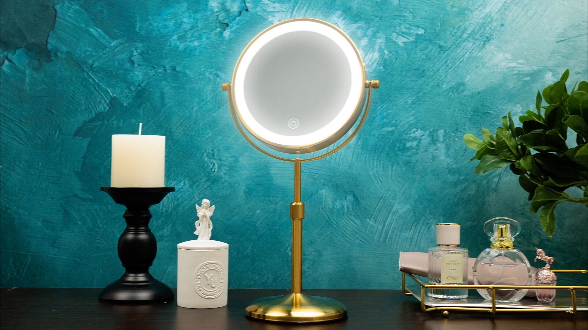 Espejo de Maquillaje con Luz y Aumento 10X, Ajustable miniatura 7