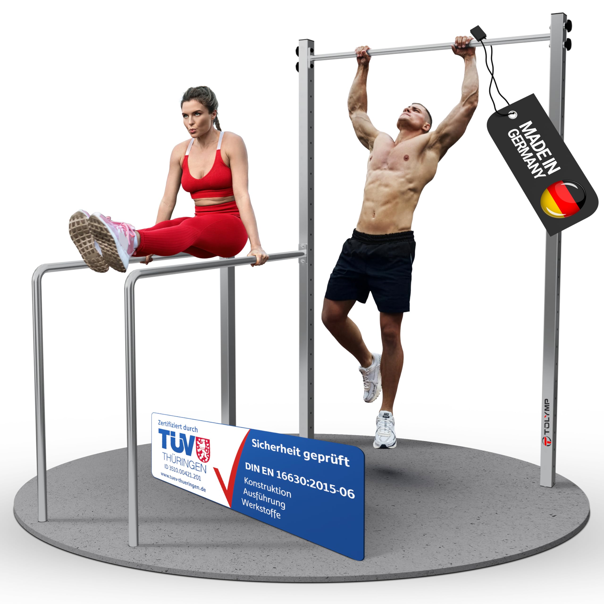 Dip Buin Kraftstation aus V2A Edelstahl/Turnstange & Dip Barren für Outdoor-Fitness/Calisthenics Dip Station aus hochwertigem Edelstahl/wetterfester Dip Bar für den Garten