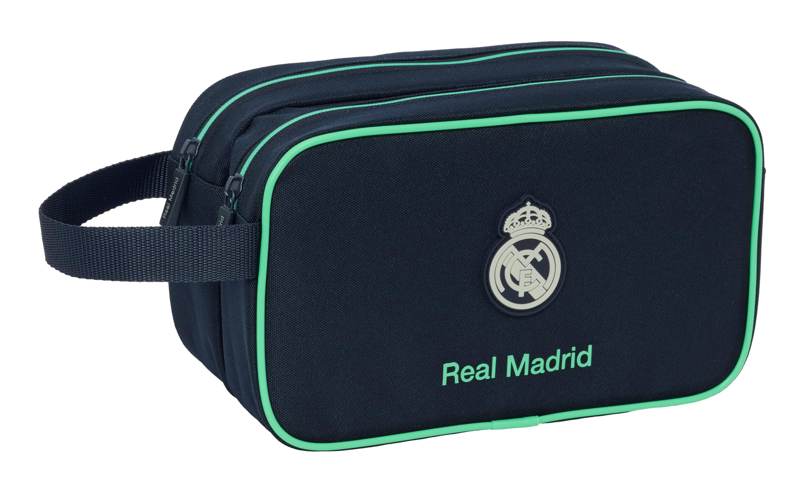 REAL MADRID 2ª EQUIPACIÓN 25/26 - Neceser Escolar Infantil Grande, Neceser Infantil, Adaptable a Carro, Ideal para Niños de 5 a 14 Años, Cómodo y Versátil, Calidad y Resistencia, 26x12.5x15 cm