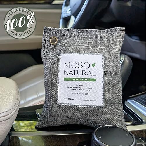 Miniatura 3 de Moso Natural Bolsa purificadora de aire de 7.05oz (paquete de 5). Un eliminador de olores sin olor para coches, armarios, baños, áreas de mascotas.