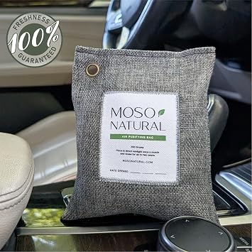 Moso Natural Air Purifying Bag 200g, Charcoal Odor Absorber, Car Odor Eliminator & Closet Deodorizer for Home & Pet, Lasts 2 Years, Unscented Bamboo Charcoal Bags, HGTV Editors' Pick