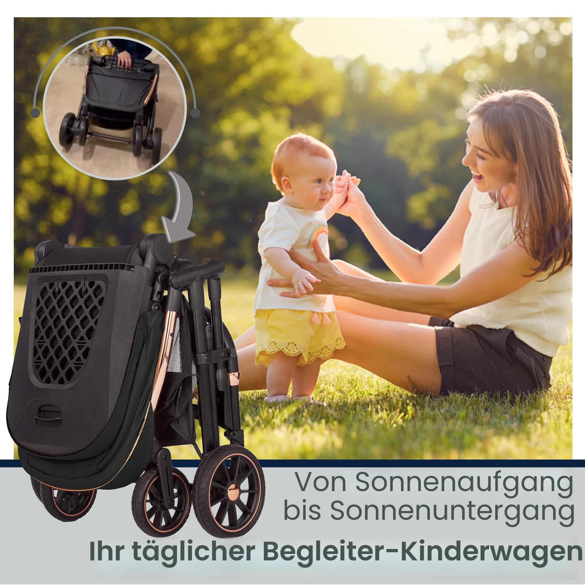 Lejoux+ Baby Pushchair (Black)
