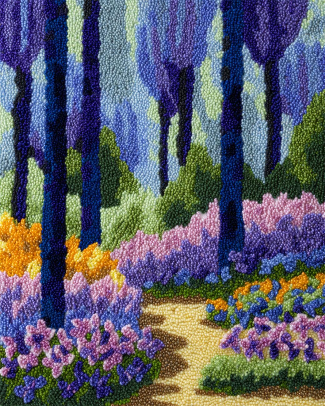 AxiangziK Landscape DIY Latch Hook Cushion Kits Fantasy Forests DIY Latch Hook Kits Hand Craft Embroidery Tapestry Carpet Rug Making Enthusiasts Gift 31x45in