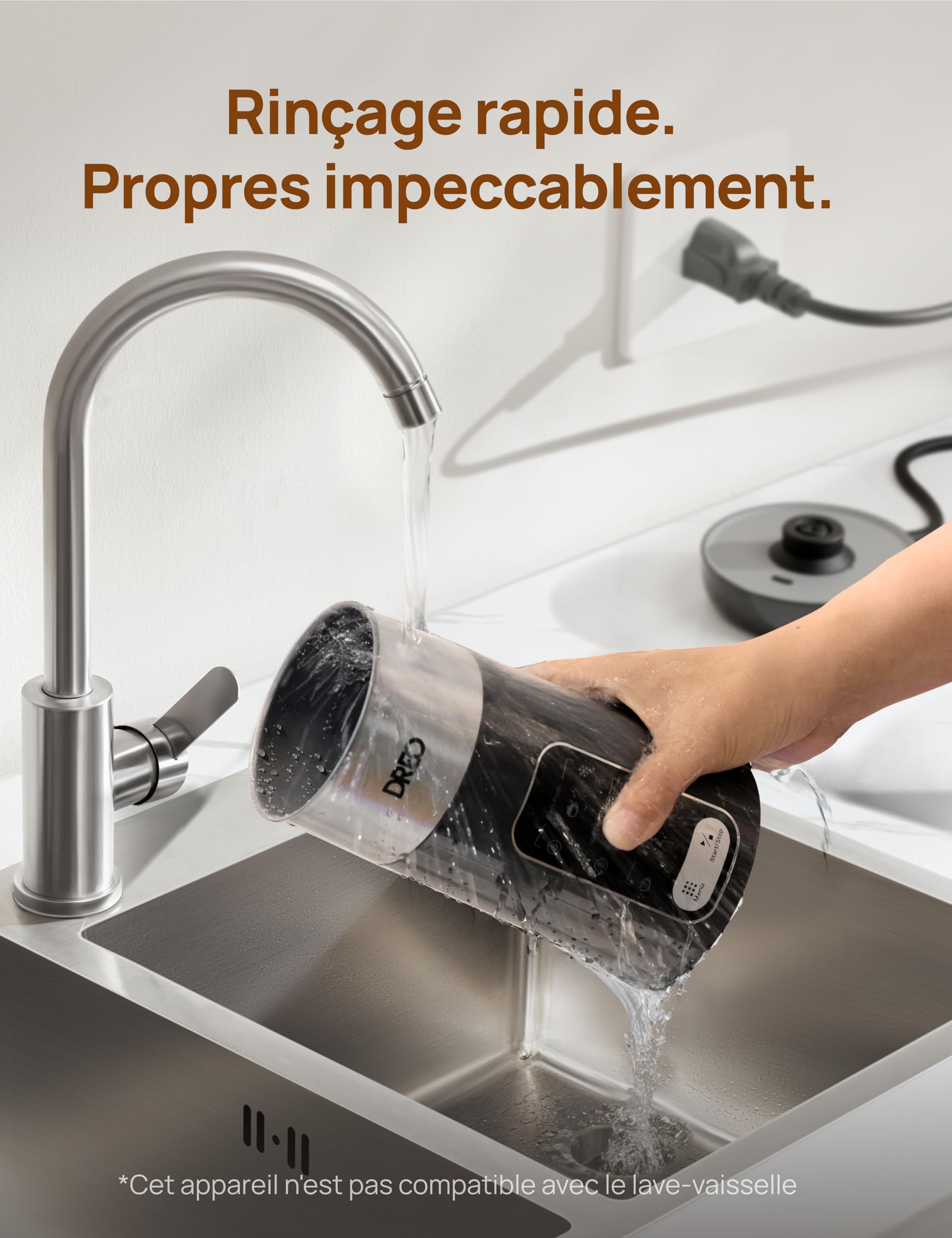DREO Mousseur à Lait Électrique, 8-in-1 Mousseur Automatique pour Latte, Cappuccino, Chocolat Chaud, 270ml Milk Frother en Acier Inoxydable pour Mousse Chaude et Froide, LED, Facile à Nettoyer