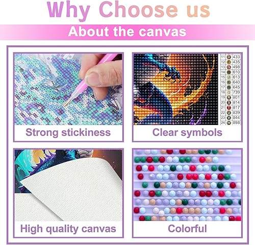 Miniatura 6 de Noche Pintura de diamante de dragón divino en acuarela, pintura digital interactiva hecha a mano para adultos, kit de pintura de diamante, para