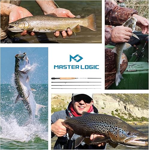 Miniatura 8 de Kit de iniciación combinado de caña de pescar con mosca y carrete, con estuche ligero para moscas y moscas de pesca y carrete de aluminio fundido a