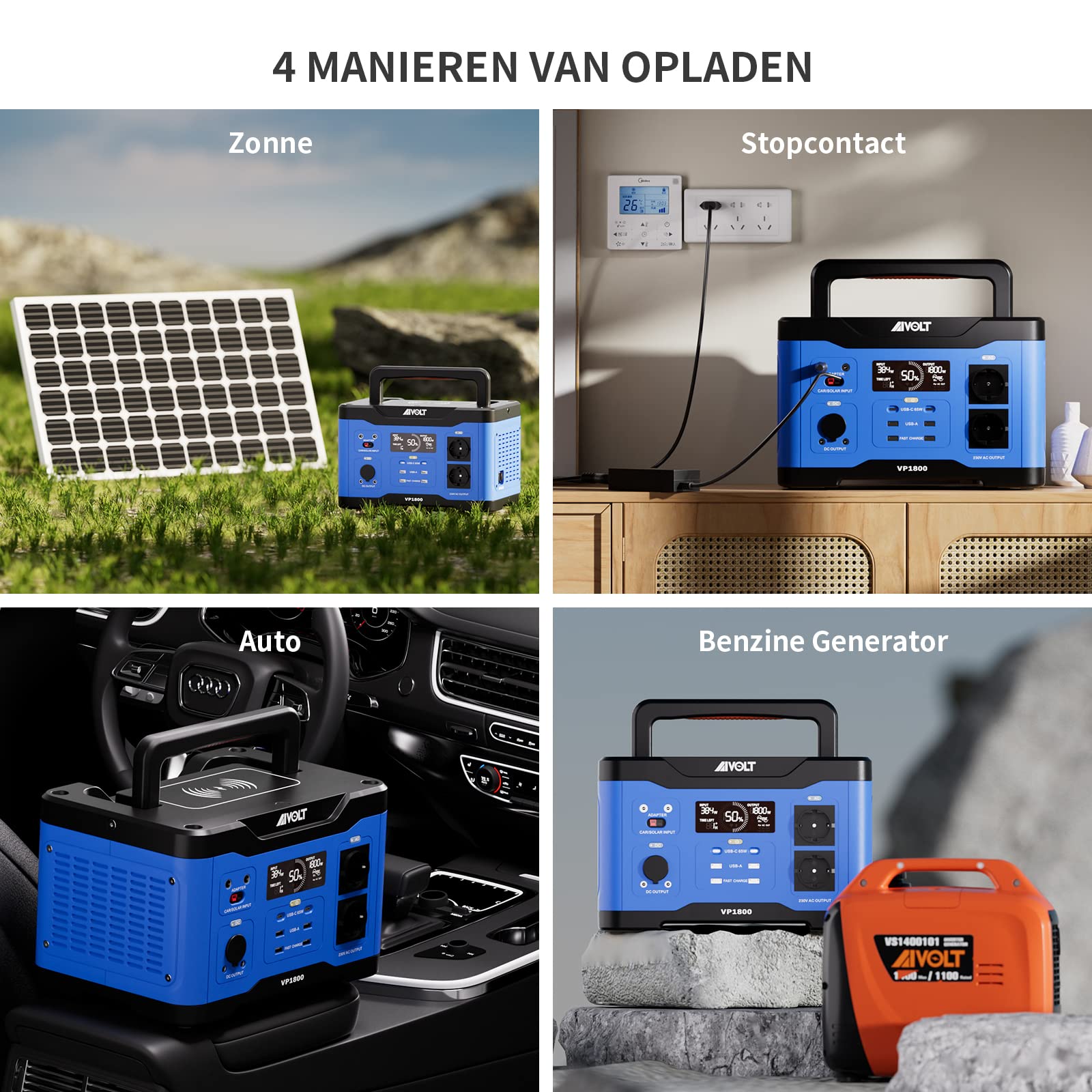 Draagbare Stroomgenerator 1000 W Energieopslag 999 Wh Batterijgenerator Powerstation 12 Oplaadpoorten Ideaal Voor Smartphones Laptops Camera S Fans Cpap Apparaten Tv S Minikoelkasten P 010198742823