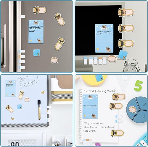 Miniatura 6 de Xqumoi I Just Really Like Pug - Juego de notas adhesivas, 550 hojas, lindo carlino de dibujos animados, almohadillas autoadhesivas de notas de